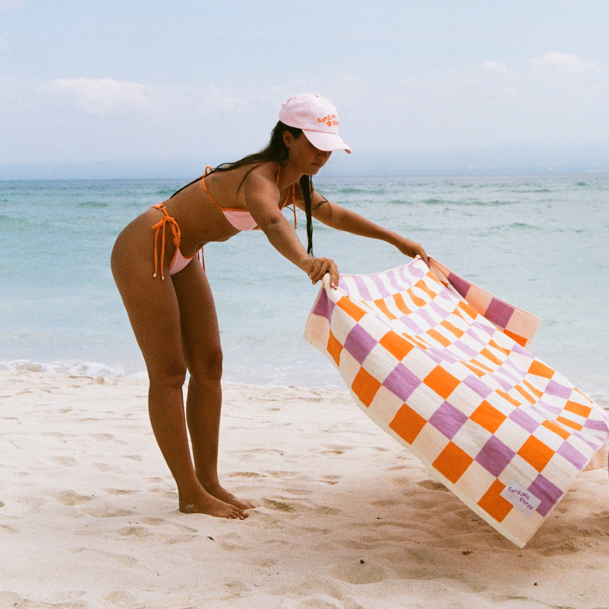 Sunrise Check Beach Towel